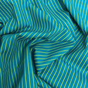 Tela Estampada de 100% Algodón 44" Rayas Finas, Turquesa - 1 yarda