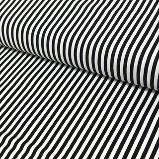 Tela Estampada de 100% Algodón 44" Rayas Finas, Negro- 1 yarda