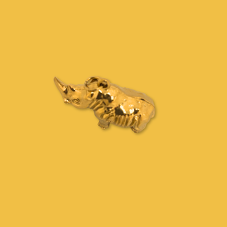 Dije de Rinoceronte Stainless Steel con Baño en Oro 18kt, 18mm - 1 pieza