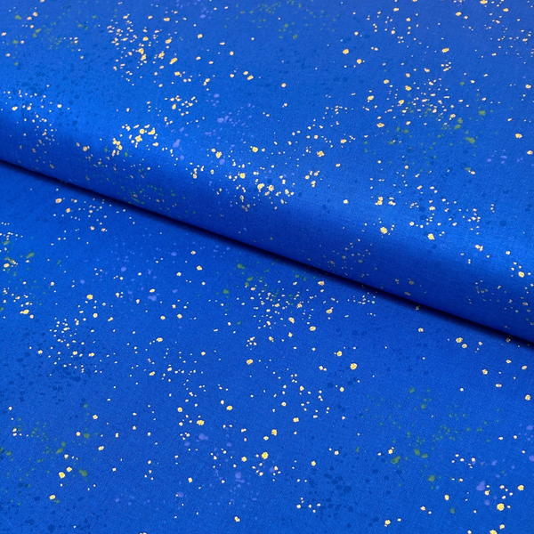 Tela Estampada de 100% Algodón 44" Speckled, Azul Royal- 1 yarda