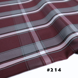 School Plaid Fabric - Grey White Burgundy, 60" Wide