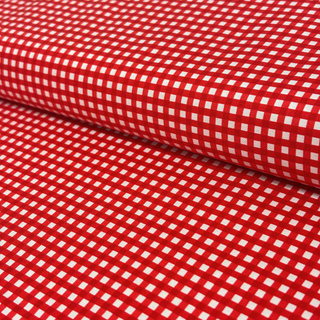 100% Cotton 44" Gingham Print Fabric, Red - 1 yard