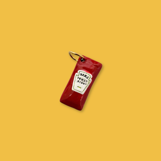 18kt Gold-Plated Stainless Steel Ketchup Packet Charm, 20mm - 1 piece