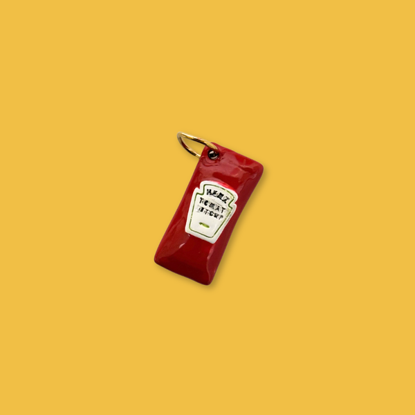 Dije de Sobre de Ketchup Stainless Steel con Baño en Oro 18kt, 20mm - 1 pieza