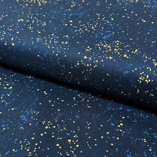 Tela Estampada de 100% Algodón 44" Speckled, Azul Marino - 1 yarda