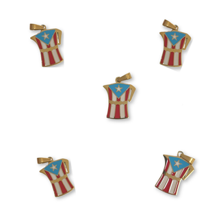Dije de Greca con Bandera (Dorada) en Stainless Steel, 21mm - 1 pieza