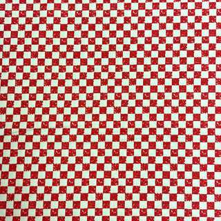 Tela Estampada de 100% Algodón 44/45" Checkers, Rojo - 1 yarda
