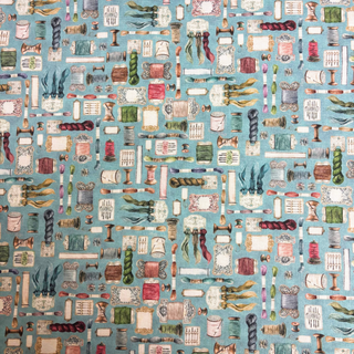 Tela Estampada de 100% Algodón 44/45" Make it Sew, Azul - 1 yarda