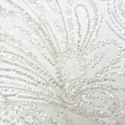 Tela Tulle de Encaje Bordada 60", Blanco - 1 yarda