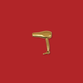 18kt Gold Plated Stainless Steel Hair Dryer Charm, 30mm - 1 piece