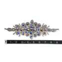 Rhinestone Applique, 9.5" x 3.5", Plateado – 1 pieza