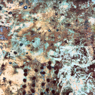 Tela Estampada de 100% Algodón 44" Spotted Graffiti, Marrón - 1 yarda