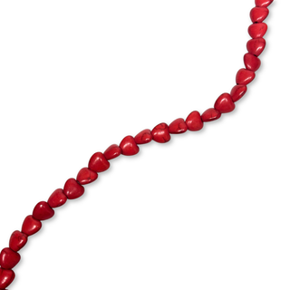 Cuentas de Turquesa Sintética en Forma de Corazón Rojo – 5mm