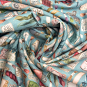 Tela Estampada de 100% Algodón 44/45" Make it Sew, Azul - 1 yarda