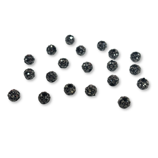 Pave Beads Gris / Negro - 6mm
