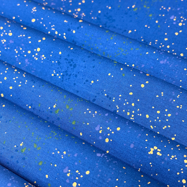 Tela Estampada de 100% Algodón 44" Speckled, Azul Royal- 1 yarda