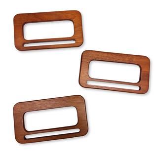 Asas para Carteras en Madera 12 cm, Marrón Rojizo – 1 par