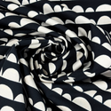 Tela Baby Twill 60" de Algodón Estampada Media Luna, Negro/Blanco  - 1 yarda