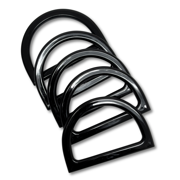 Acrylic Handbag Handles 12 cm, Black – 1 pair