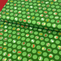 Tela Estampada de 100% Algodón , 44/45" Little Grinch - Verde