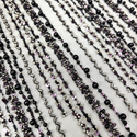 Tela Tulle de Encaje Bordada 65", Negro / Plateado - 1 yarda