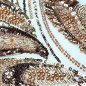 Tela Tulle de Encaje Bordada 60", Beige - 1 yarda
