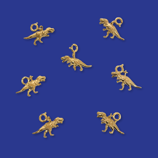 Dije de Dinosaurio T-Rex Stainless Steel con Baño en Oro 18kt, 23mm - 1 pieza