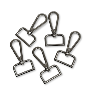 Snap Hook Silver 1", 25 mm – 2 pieces
