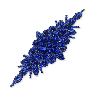 Rhinestone Applique, 9.5" x 3.5", Azul Royal – 1 pieza