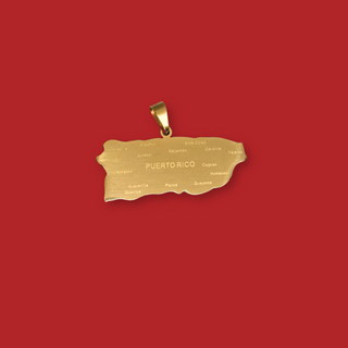 Puerto Rico (Pueblos) - Charm de Stainless Steel; 1 pieza - Dorado