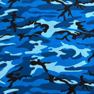 Tela de Camuflaje 60'' Poly/Cotton, Azul/Negro - 1 yarda