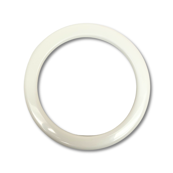 Asas para Carteras Forma de Círculo en Acrílico 11.5 cm, Blanco – 1 par