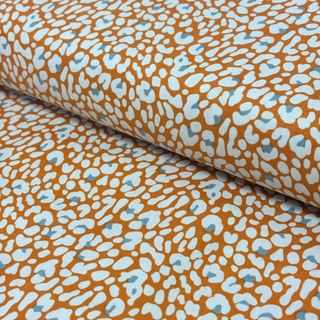 Tela Estampada de 100% Algodón 44/45" Leopardo, Anaranjado - 1 yarda