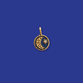 Dije de Luna y Estrella Stainless Steel con Baño en Oro 18kt, 18mm - 1 pieza