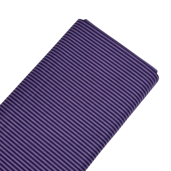 Tela Estampada de 100% Algodón 44" Rayas Finas, Eggplant - 1 yarda