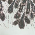 Tela Tulle de Encaje Bordada 65", Verde Olivo - 1 yarda