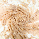 Tela Tulle de Encaje Bordada 60", Ivory / Perlas - 1 yarda