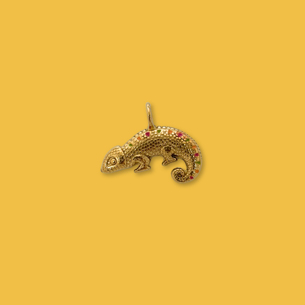 18kt Gold Plated Stainless Steel Chamaleon Charm, 20mm – 1 piece