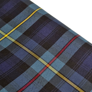 School Plaid Fabric - Blue Yellow Light Blue 60" Wide