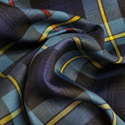 School Plaid Fabric - Blue Yellow Light Blue 60" Wide