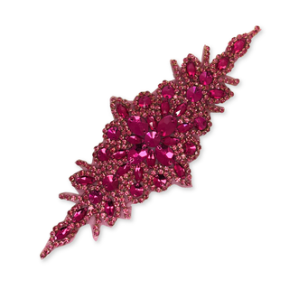 Rhinestone Applique, 9.5" x 3.5", Fucsia – 1 pieza