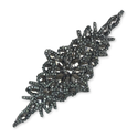 Rhinestone Applique, 9.5" x 3.5", Negro – 1 pieza