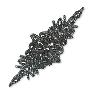 Rhinestone Applique, 9.5" x 3.5", Negro – 1 pieza