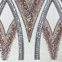 Embroidered Lace Tulle Fabric 65”, Pale Blue - 1 yard
