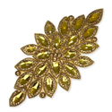 Rhinestone Applique, 11.5" x 5.5", Dorado – 1 pieza