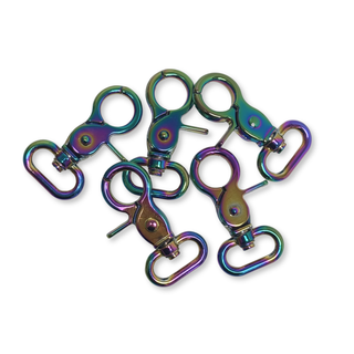 Iridescent Rainbow Snap Hook ¾", 20 mm – 2 pieces