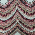 Tela Tulle de Encaje Bordada 65”, Negro / Rojo / Dorado - 1 yarda