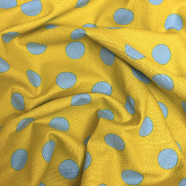 Tela Estampada de 100% Algodón 44" Polka Dots Grandes, Myrtle - 1 yarda