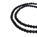Round Black Lava Stone Beads - 8 mm