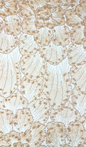 Tela Tulle de Encaje Bordada 60", Ivory / Perlas - 1 yarda